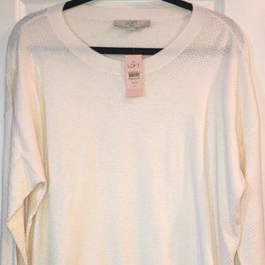 Loft Stitchy Sweater in Cream Size 16/18 Plus NWT